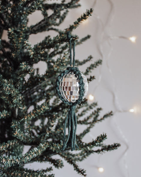 Macrame Disco Holiday Ornament