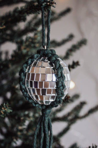 Macrame Disco Holiday Ornament