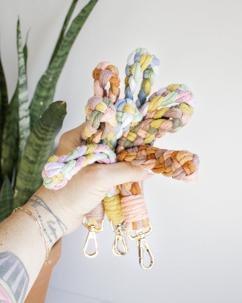 Multicolored Braided Macrame Wristlet