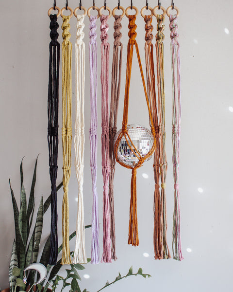 Chunky Twist Macrame Disco Ball Hanger - 6 INCH