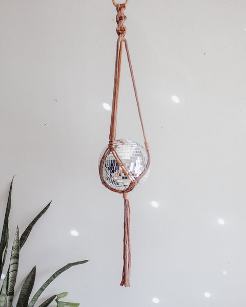 Chunky Twist Macrame Disco Ball Hanger - 6 INCH