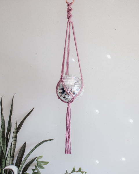 Chunky Twist Macrame Disco Ball Hanger - 6 INCH