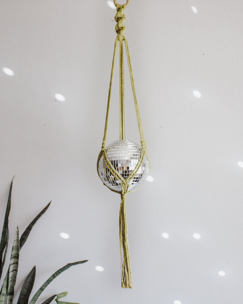 disco ball plant hanger Chunky Twist Macrame Disco Ball Hanger Boho Suncatcher Multi