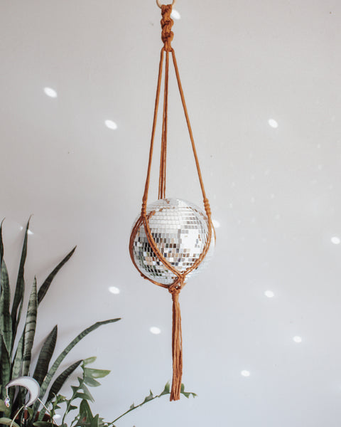 Chunky Twist Macrame Disco Ball Hanger - 8 INCH