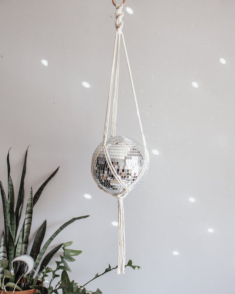 Chunky Twist Macrame Disco Ball Hanger - 8 INCH