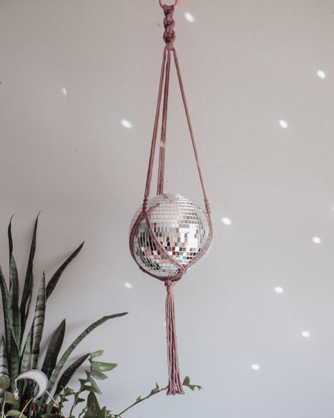 Chunky Twist Macrame Disco Ball Hanger - 8 INCH