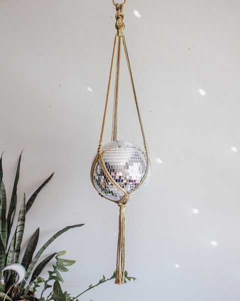 Chunky Twist Macrame Disco Ball Hanger - 8 INCH