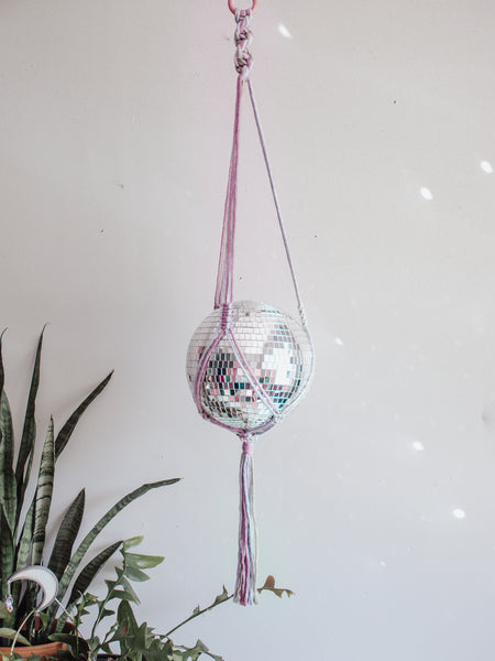 Chunky Twist Macrame Disco Ball Hanger - 8 INCH