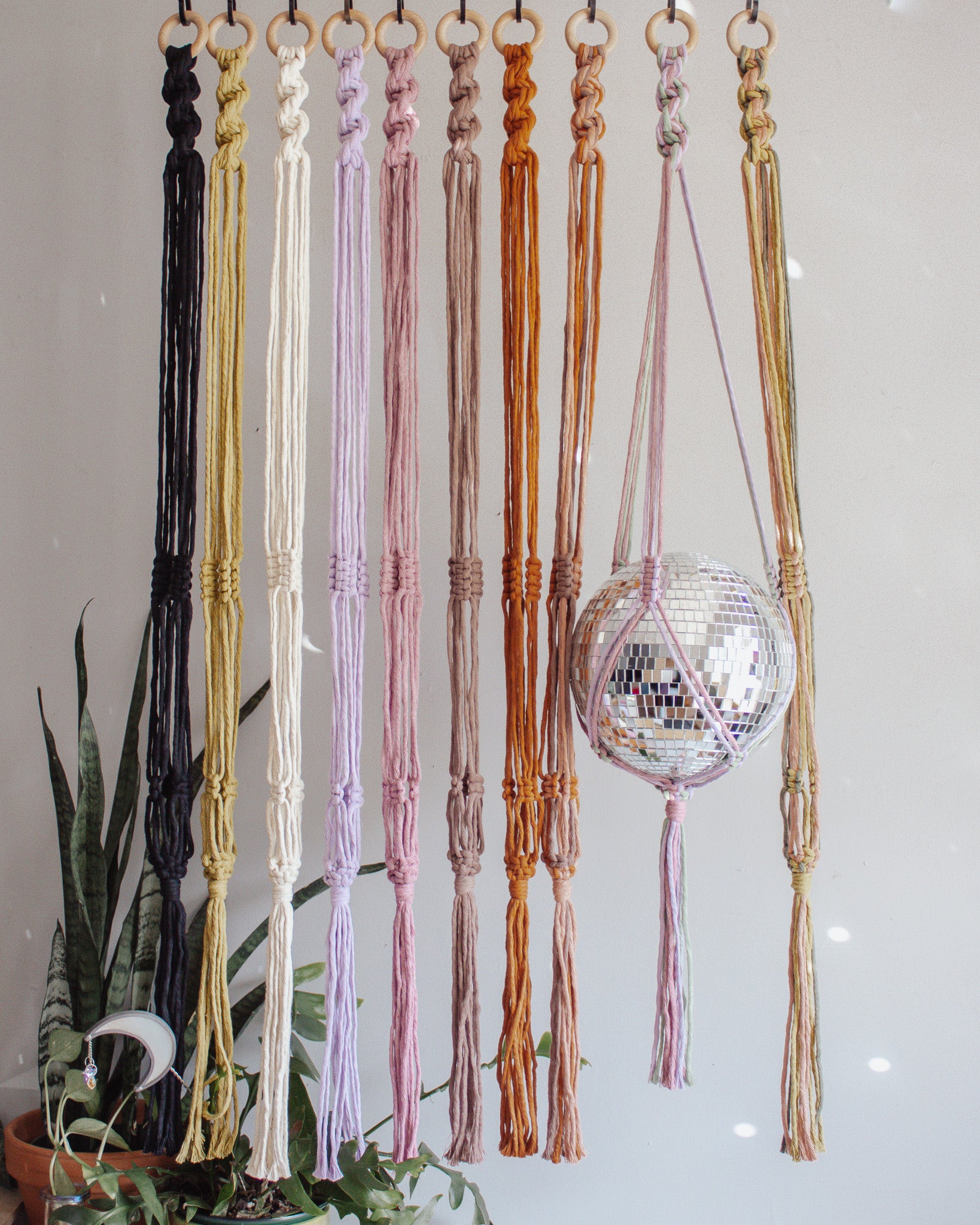 Chunky Twist Macrame Disco Ball Hanger - 8 INCH