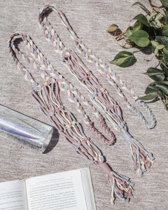 Macrame Water Bottle Sling - The Pastels