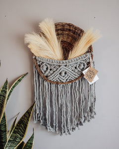 "Heather" -  Macrame Basket Wall Hanging