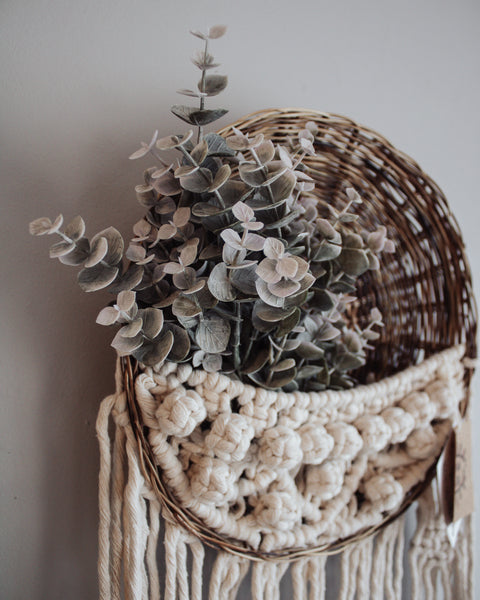 "Jaimee" -  Macrame Basket Wall Hanging