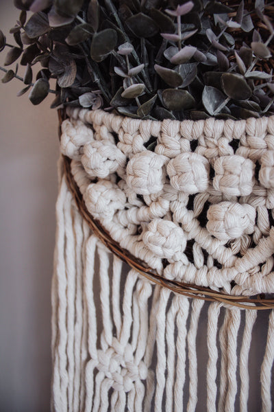 "Jaimee" -  Macrame Basket Wall Hanging