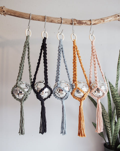 Disco Ball Macrame Hanger