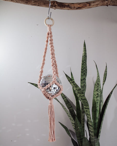 Disco Ball Macrame Hanger