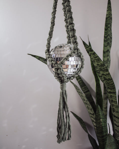 Disco Ball Macrame Hanger