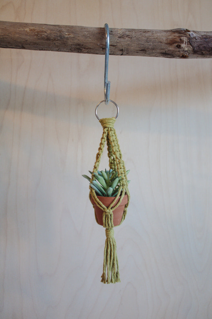 macrame plant hanger car Mini Macrame Plant Hanger Boho Car Accessory Faux Succulent – Modern Bo Studio