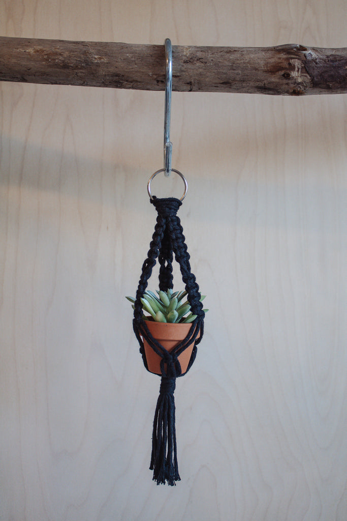 macrame plant hanger car Mini Macrame Plant Hanger Boho Car Accessory Faux Succulent – Modern Bo Studio