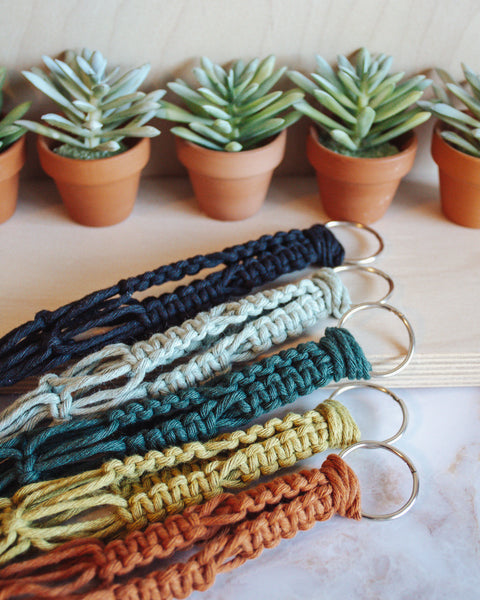 Mini Macrame Plant Hanger Car Charm