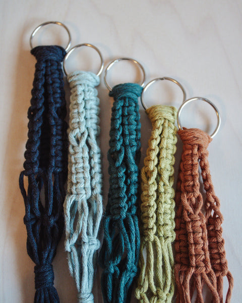 Mini Macrame Plant Hanger Car Charm