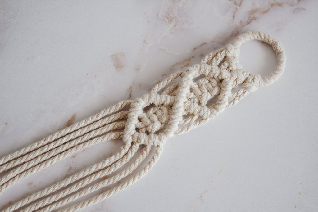 top of macrame plant hanger Diamond Top Macramé Plant Hanger – Modern Bo Studio
