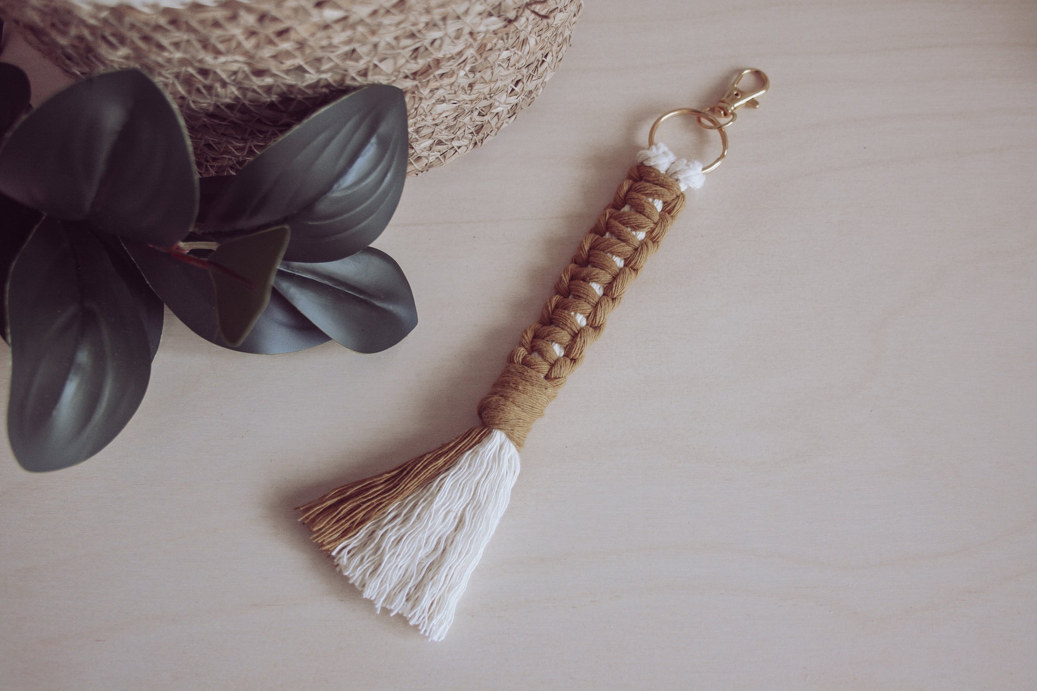 Earth Toned Macrame Keychain