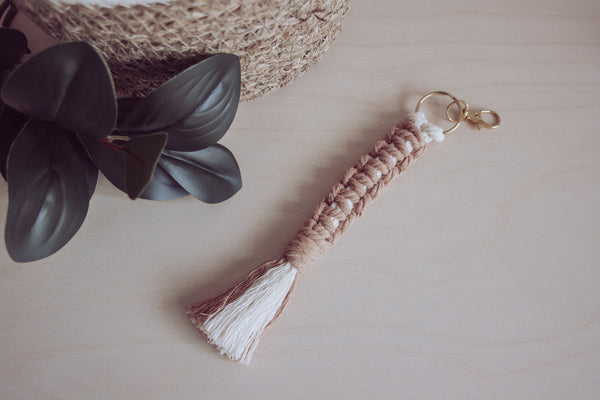 Earth Toned Macrame Keychain