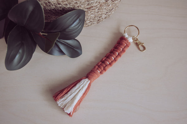 Earth Toned Macrame Keychain