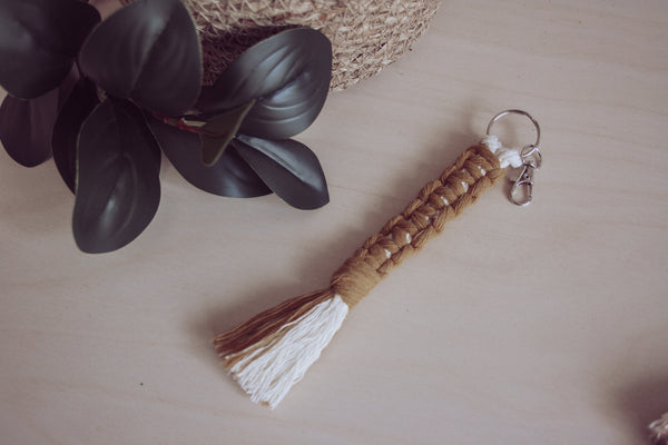 Earth Toned Macrame Keychain