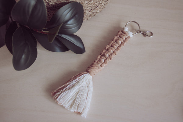 Earth Toned Macrame Keychain