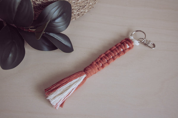 Earth Toned Macrame Keychain