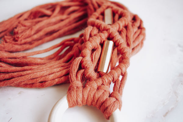 Copper Diamond Top Macramé Plant Hanger