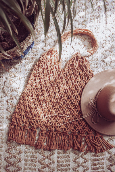 Macrame Market Bag in Copper