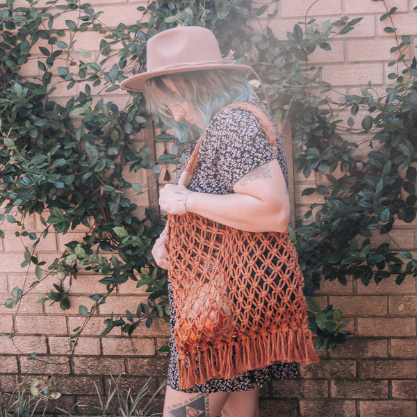 Macrame Market Bag in Copper