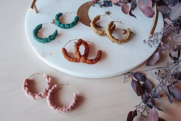 Desert Vibes Macrame Hoop Earring