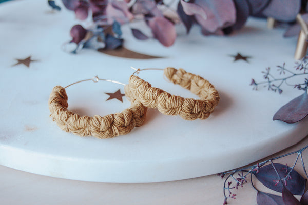 Desert Vibes Macrame Hoop Earring