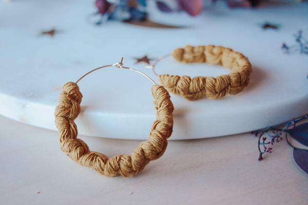 Desert Vibes Macrame Hoop Earring