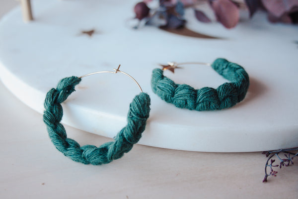 Desert Vibes Macrame Hoop Earring