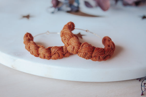 Desert Vibes Macrame Hoop Earring