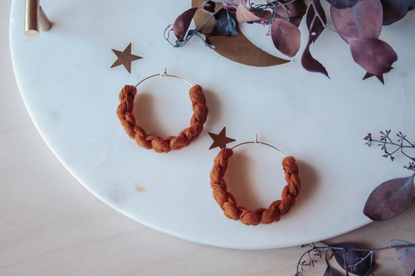 Desert Vibes Macrame Hoop Earring