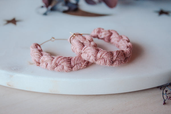 Desert Vibes Macrame Hoop Earring