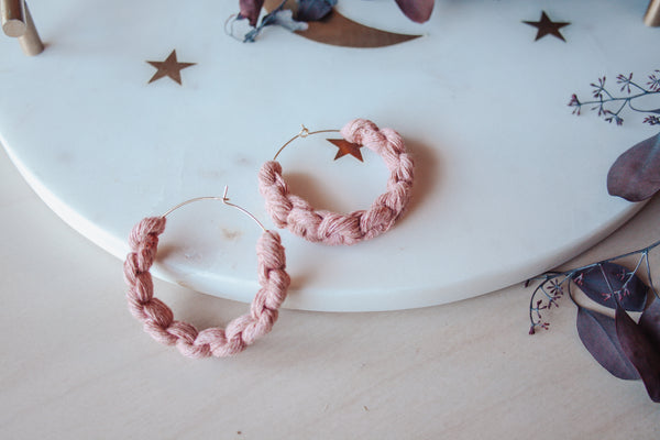 Desert Vibes Macrame Hoop Earring