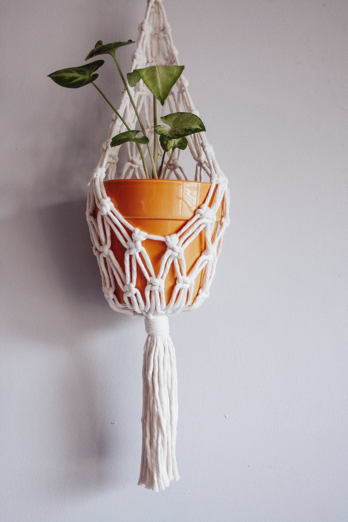 macrame plant hanger modern Nested Macramé Plant Hanger Knotted Cotton Cord – Modern Bo Studio